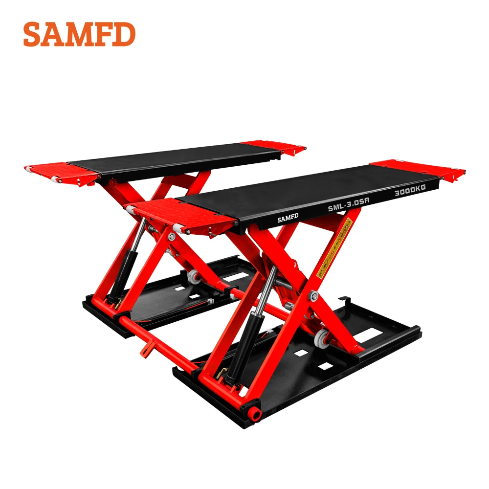 

Portable Mid-Rise Scissor Car Lift 3000KG Hydraulic Vehicle Elevator with Electric Actuation Car Lifting Platform