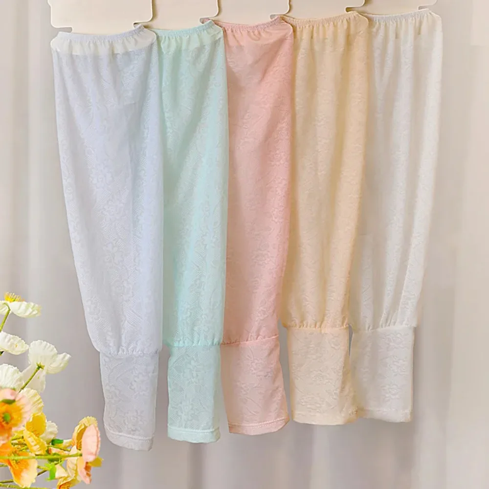 Summer Lace Ice Silk Arm Sleeves UV Protection Ultrathin Sunscreen Sleeve Breathable Ice Silk Long Gloves Sports