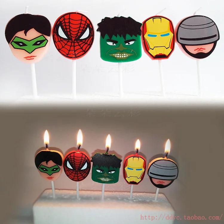 Birthday candle universe hero character cartoon hero anime animation cake decoration robot avatar candle