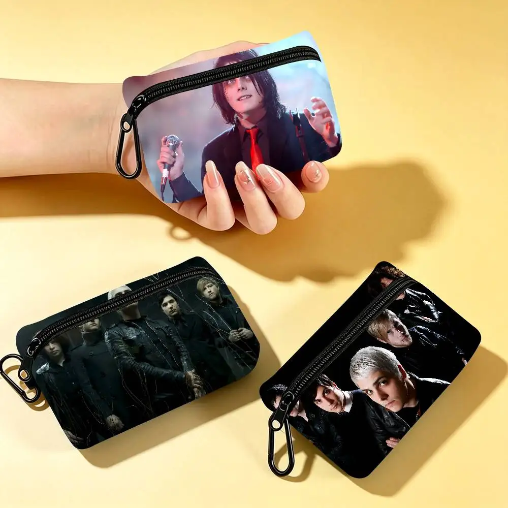 Band My Chemical Romance Multifunctional Oxford Cloth Small Pouch With Hook Mini Coin Wallet Earbud Storage Bag