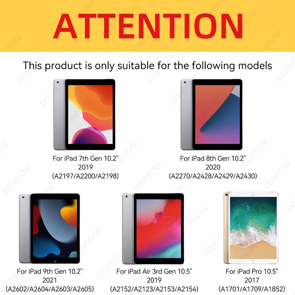Case For iPad 9th/8th/7th Gen (2021/2020/2019) 10.2 Inch, iPad Air 3rd 10.5