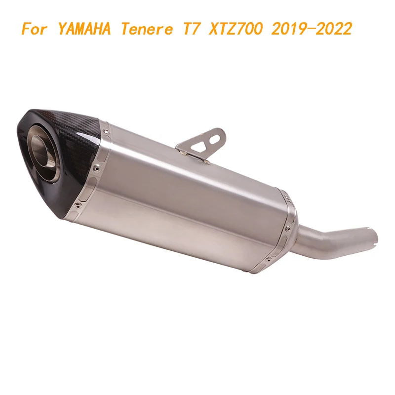 Slip On Motorcycle Exhaust Middle Connect Tube  And Muffler Titanium Alloy  For Yamaha Tenere T7 XTZ700 2019-2022