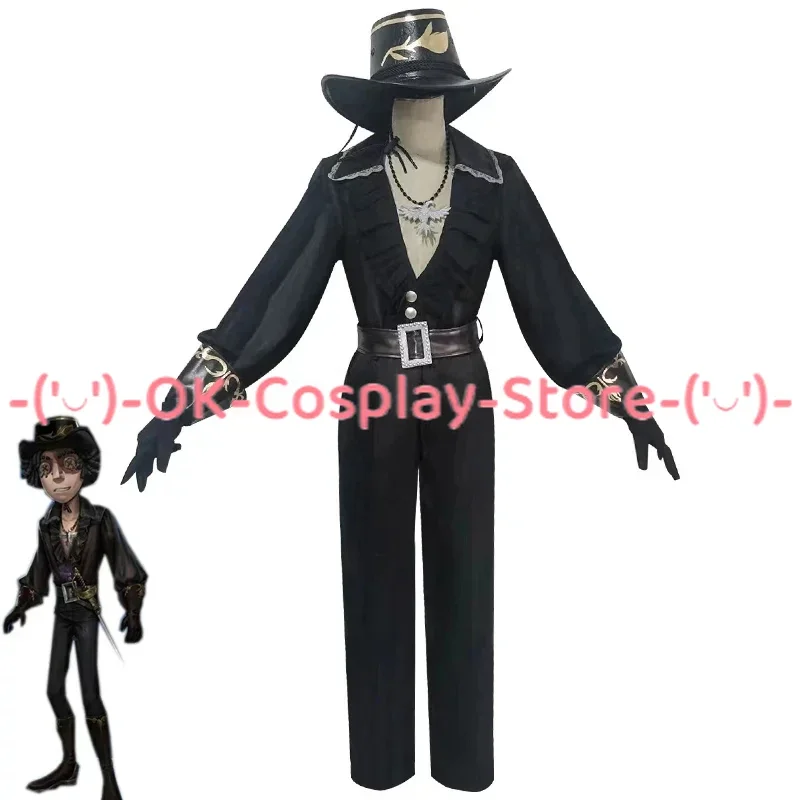 Game Identity V Prospector Norton Campbell Cosplay Costume Black Tulip Suit With Hat Hallween Carnival Uniforms Custom Made