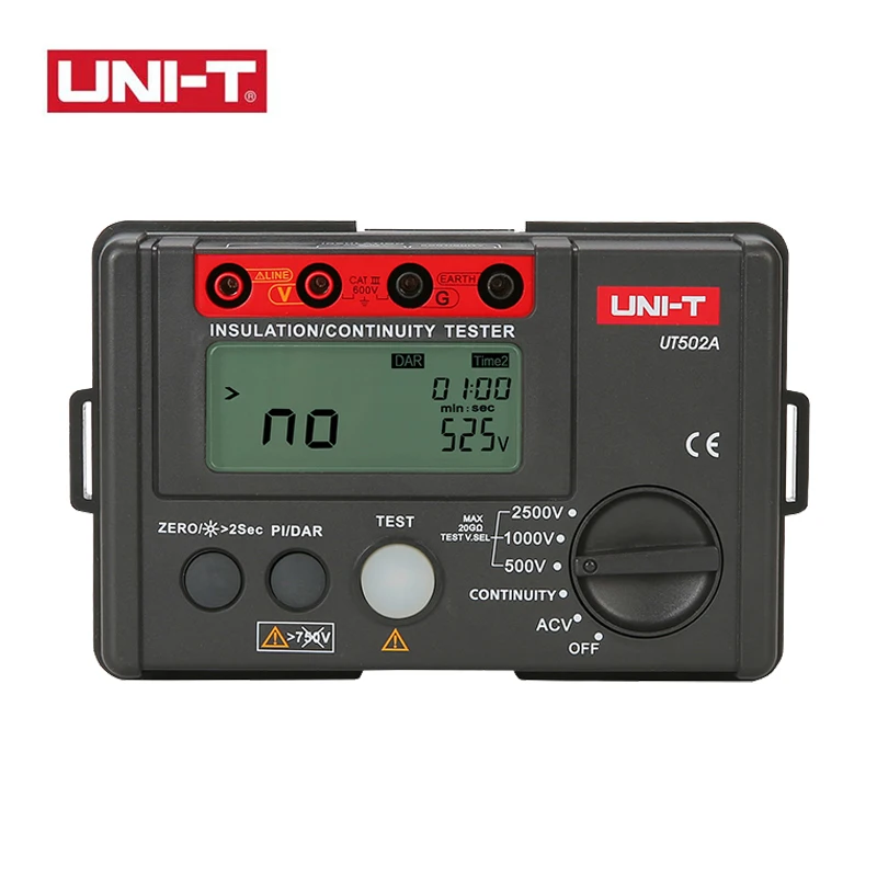 UNI-T UT501 UT502 Insulation Resistance Tester Digital Ohmmeter Megohmmeter Professional Ohm Measurement Tester Voltmeter