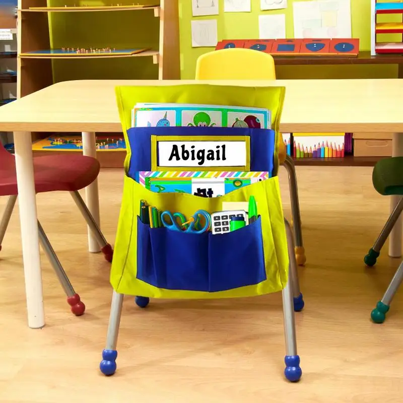 School Classroom Chair Pockets Chairback Buddy Organizer Pockets Seat Sacks Kids With Name Tag Slot For Kids Storage Pouch