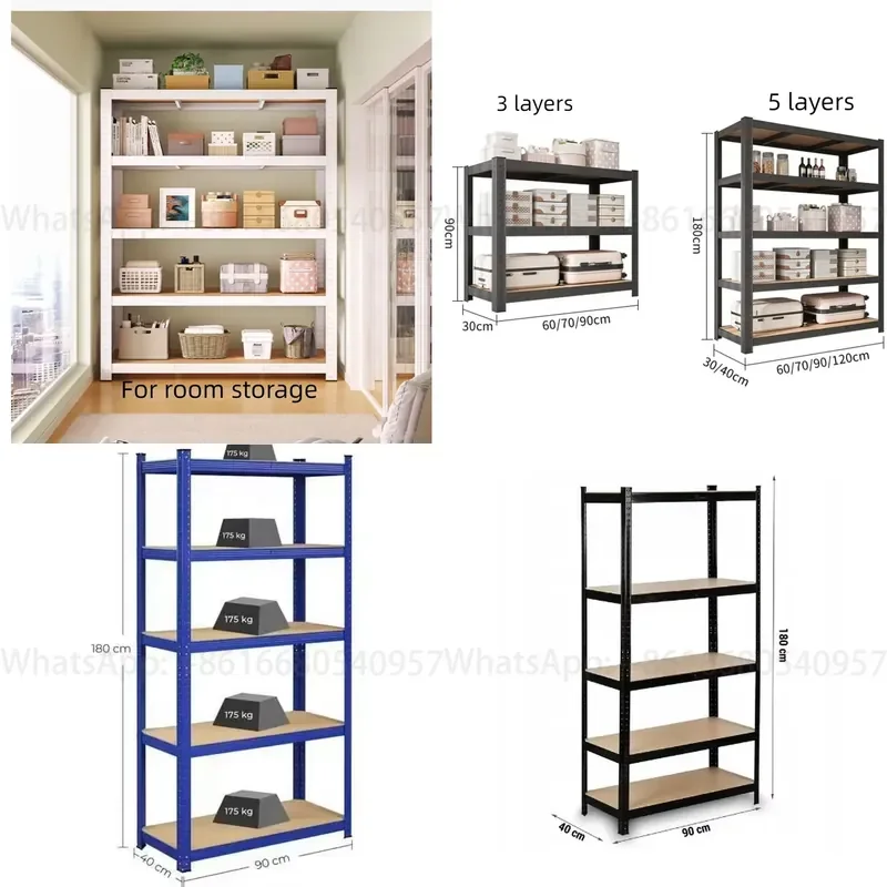 Flying Jerry Garage Storage Shelves 5-Tier Steel Shelving Unit 2920LBS Heavy Adjustable Boltless Plug-In Organizer Rack