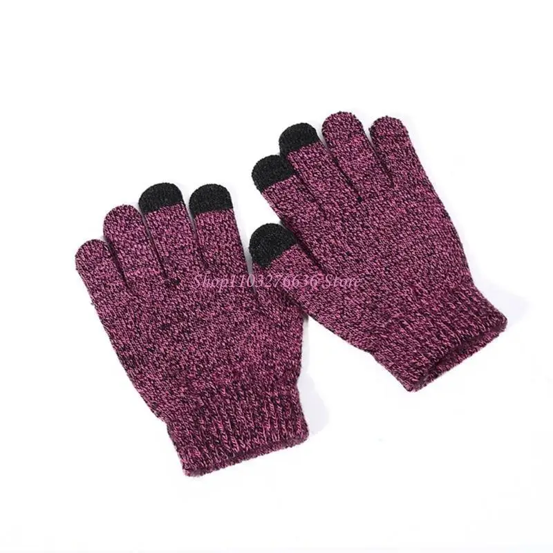 

R6fd детские перчатки зимние сенсорные экраны перчатки вязаные мягкие дети перчатки мальчики девочки