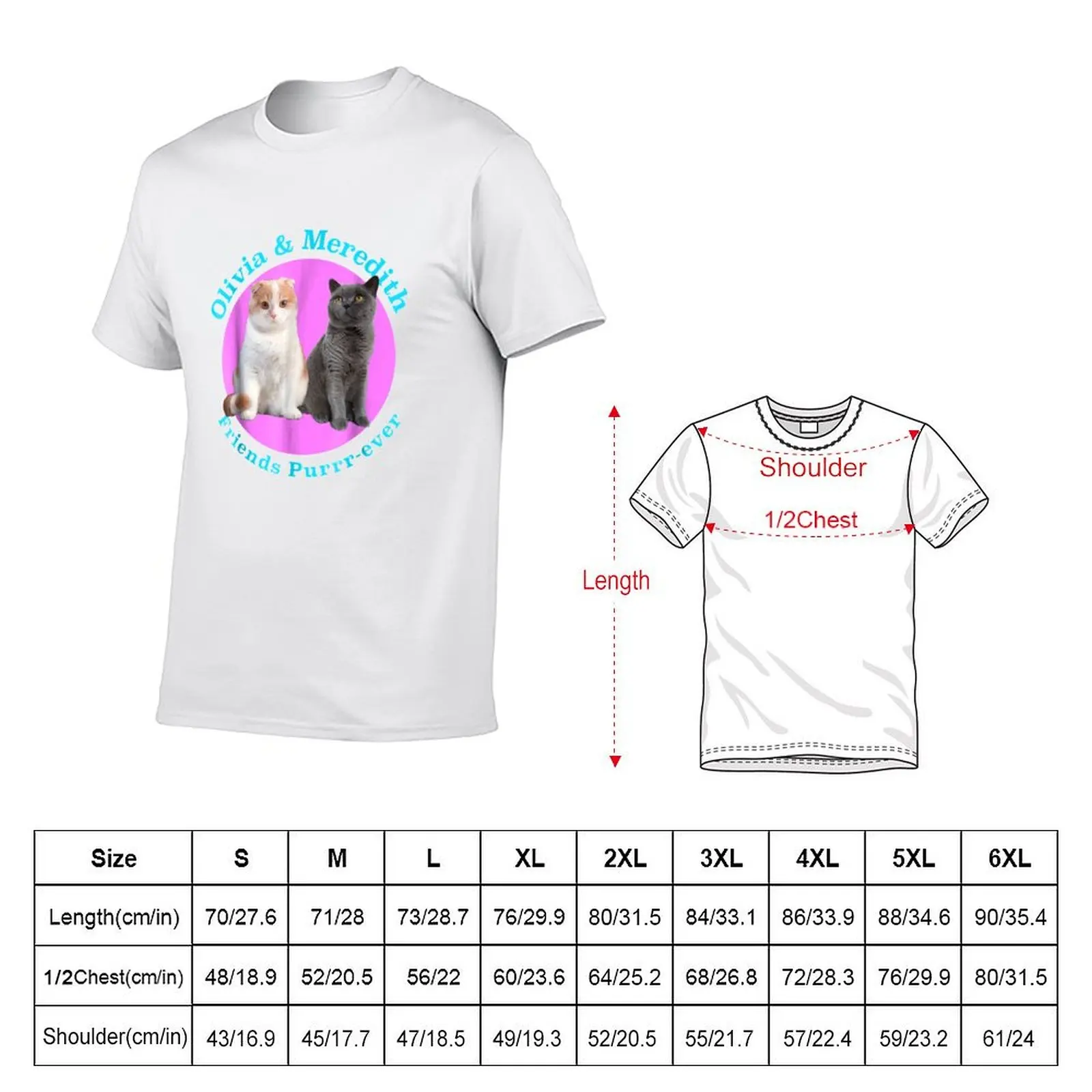 Olivia And Meredith Friends Purrr Ever Essential T-Shirt Odor Resistant Short Sleeve Top