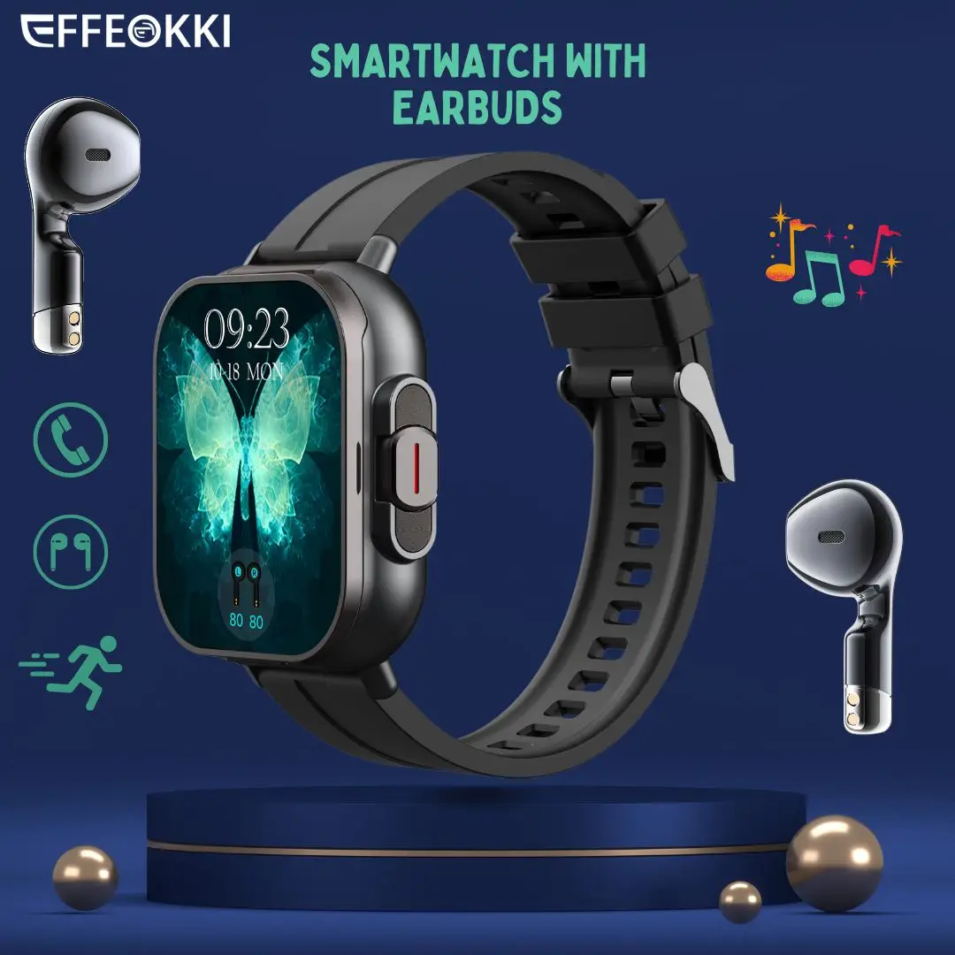 New Style 2 In 1 Smartwatch Build In Earbuds Watch For Men 2 Inch Ultra Bt Call Nfc Sport Compatible With Android Ios