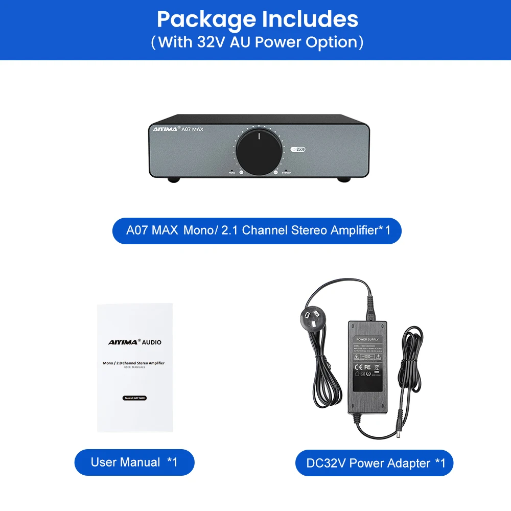 Aiyima A07 Max Tpa3255 Audio Eindversterker 2.0 Stereo Versterker 300wx2 Pbtl Mono Geluidsversterker 600W Home Speaker Amplifica