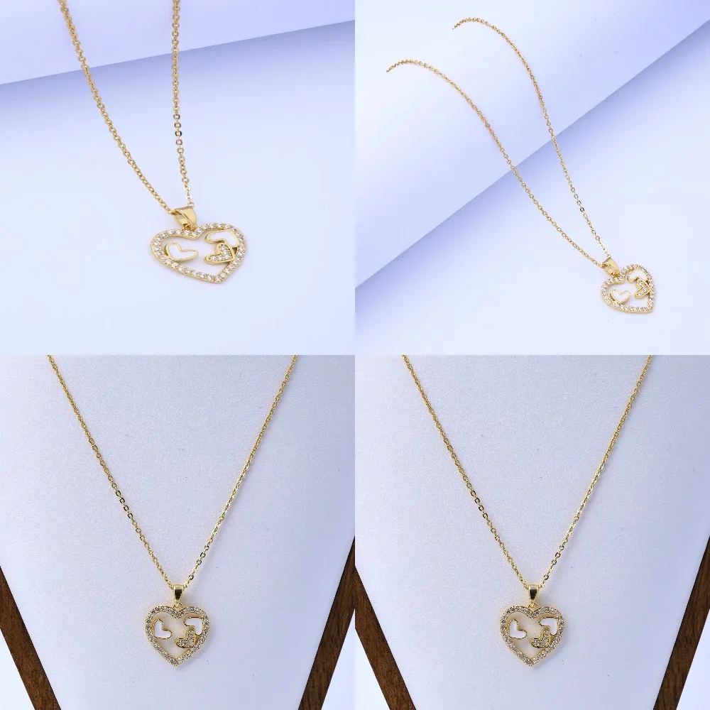 

Heart-shaped clavicle chain is versatile and does not fade Japanese and Korean small fresh jewelry Douyin Kuaishou hot gold neck