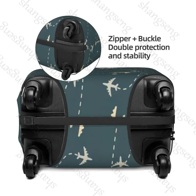 Sky Plane Travel cartoon Thick Elastic Luggage Protective Cover Zipper Suit For 18-32in Bag Suitcase Covers Trolley Cover Travel