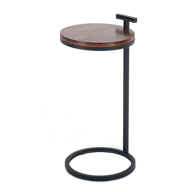 side table Nordic sofa small coffee table living room  furniture  simple modern mini Iron art  Solid wood C-shaped corner tables