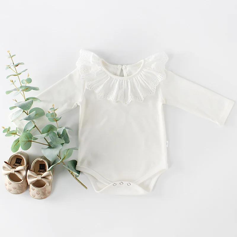 Newborn Baby Rompers For Baby Girl Romper Long Sleeve Clothes Sweet Lace Collar Girls Jumpsuit Spring Autumn Baby Boys Romper