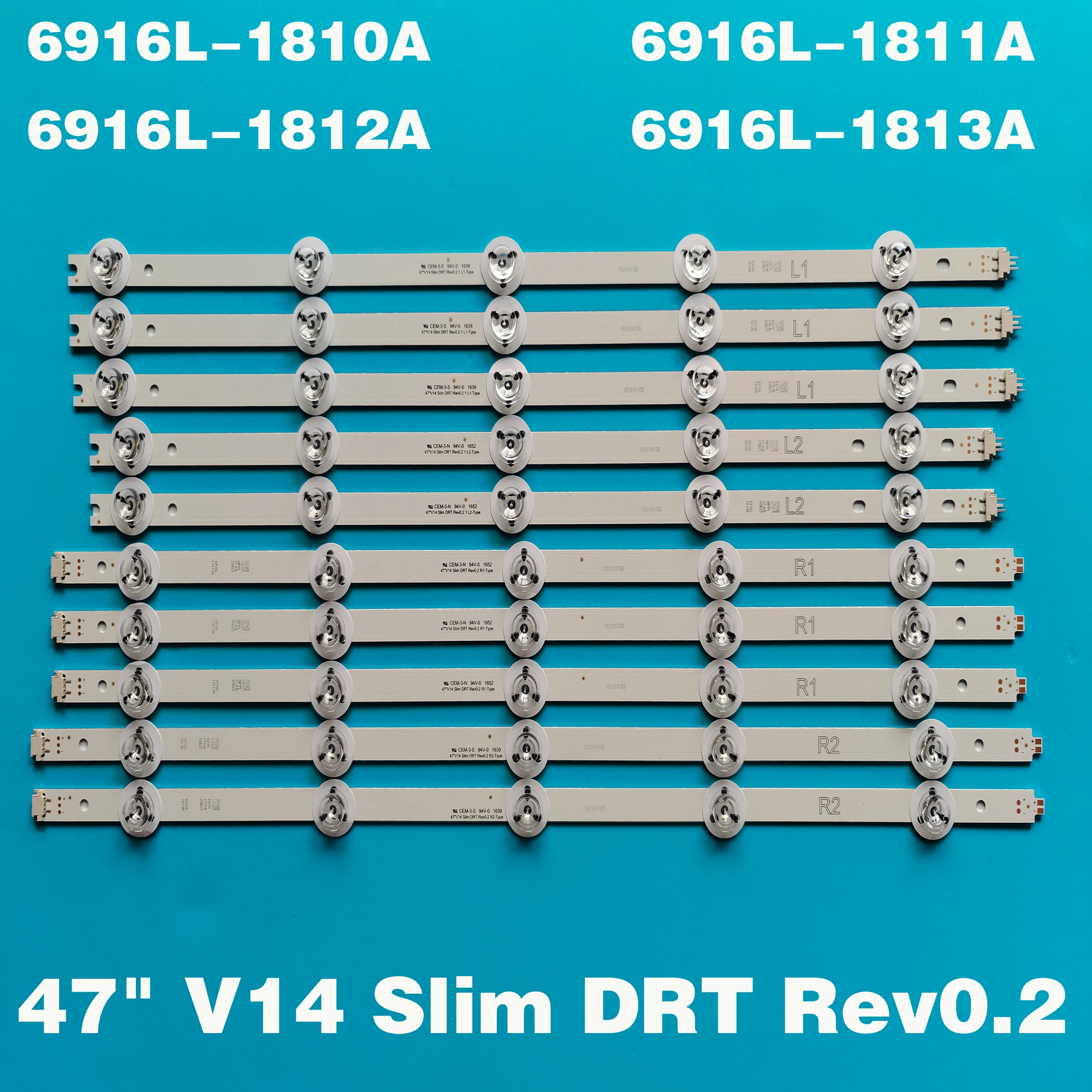 LED Backlight for 47″ V14 Slim DRT TX-47AS650E TX-47AS740E TX-47ASW654 TX-47ASW754 TH-47AS670H LC470DUF (VG) (F1) (F2)