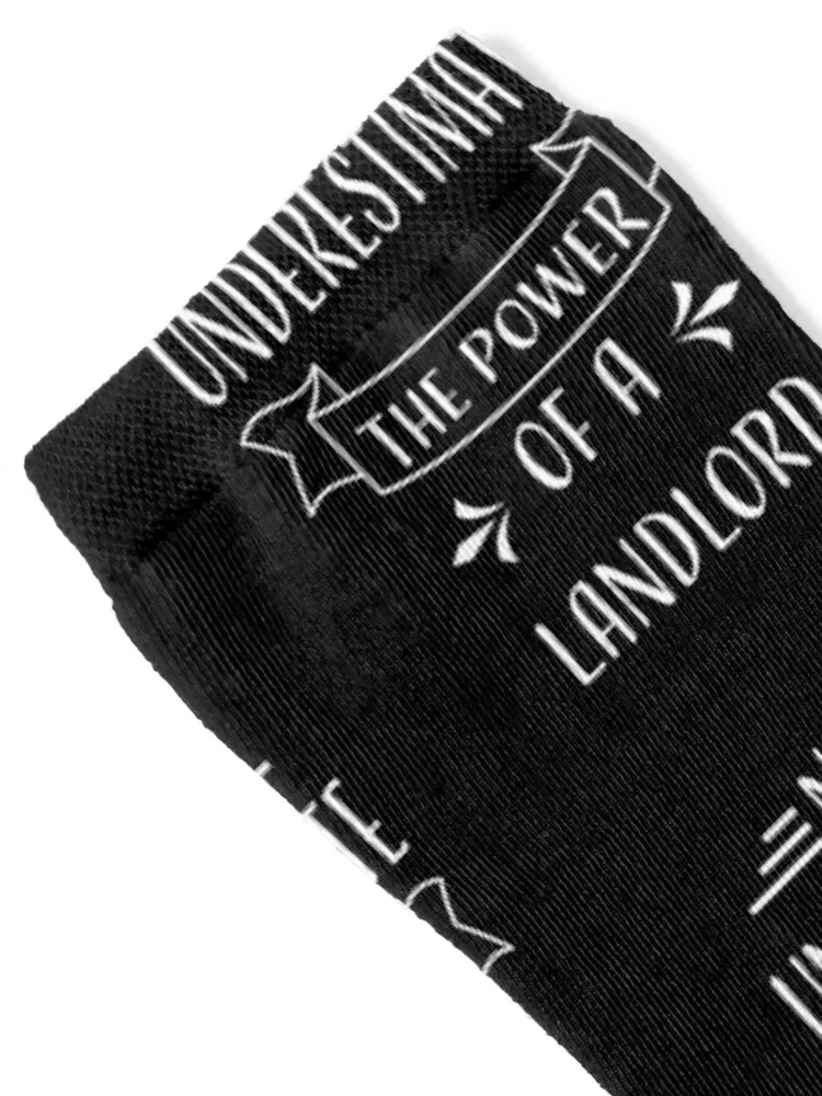 NEVER UNDERESTIMATE THE POWER OF A LANDLORD Socks hip hop gift Stockings man Socks Woman Men's