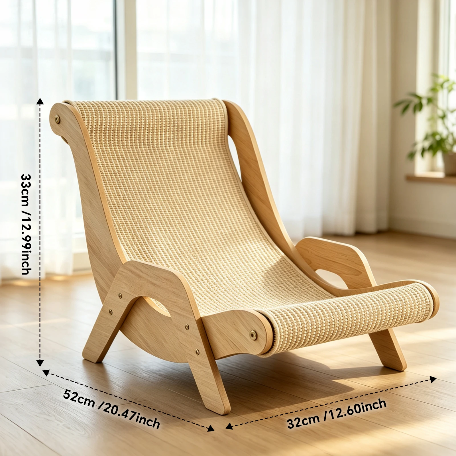 The Cat Recliner Has A Comfortable Cat Scratching Pad With A Wooden Frame. The Cat Hammock Is Made Of Sisal Rope And Is A Pet Beach Chair. The Indoor Nap Room Furniture Includes A High Platform Cat Bed.