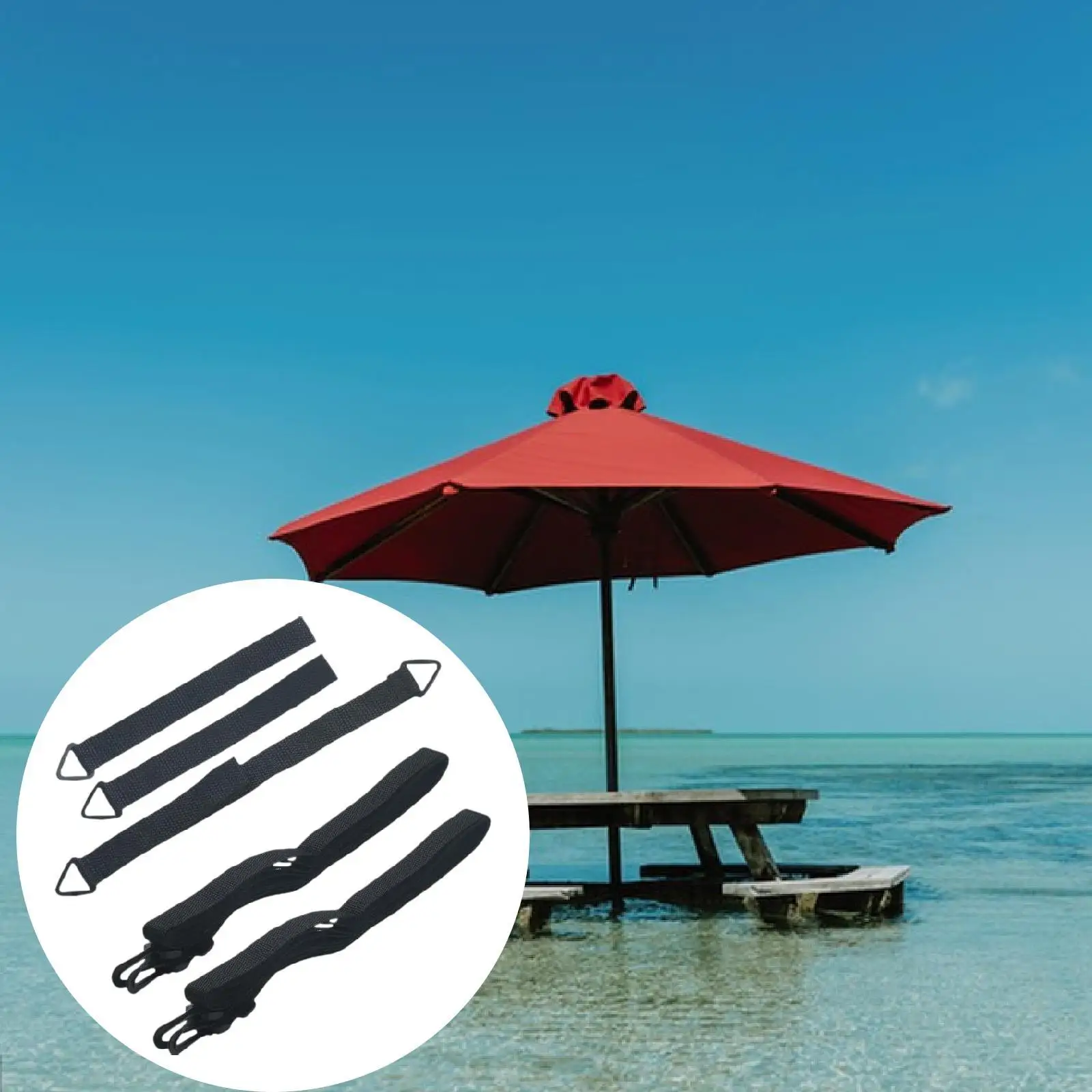 Outdoor Umbrella Fixed Straps Strong Polyester Wind Locking Support Garden Parasol Fasteners for Patio Cantilever Umbrellas