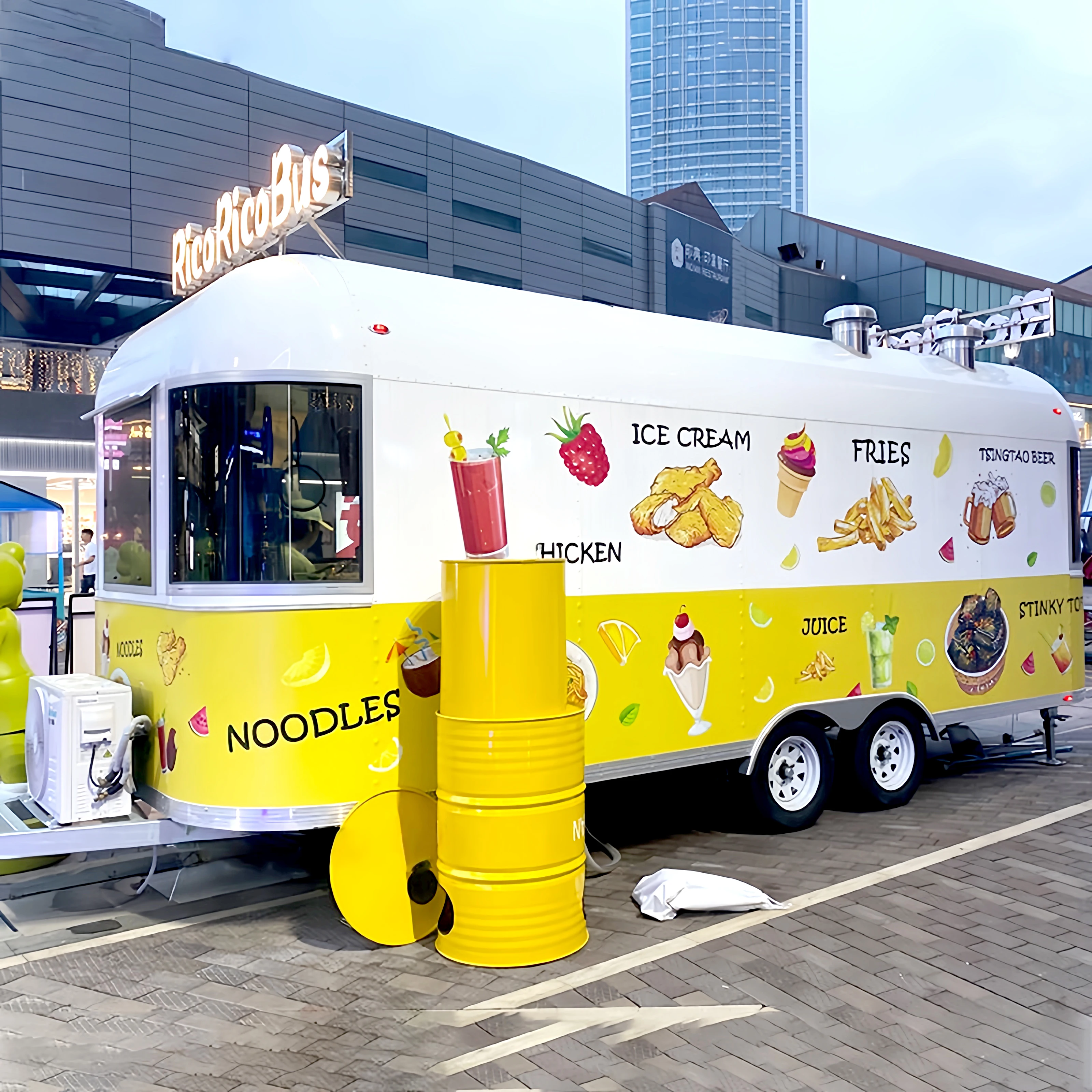 

Portable Outdoor Kitchen Food Truck Trailer Cart Mobile Snack Bar Ice Cream Truck Tent Caravan - Ideal for Camping And Catering