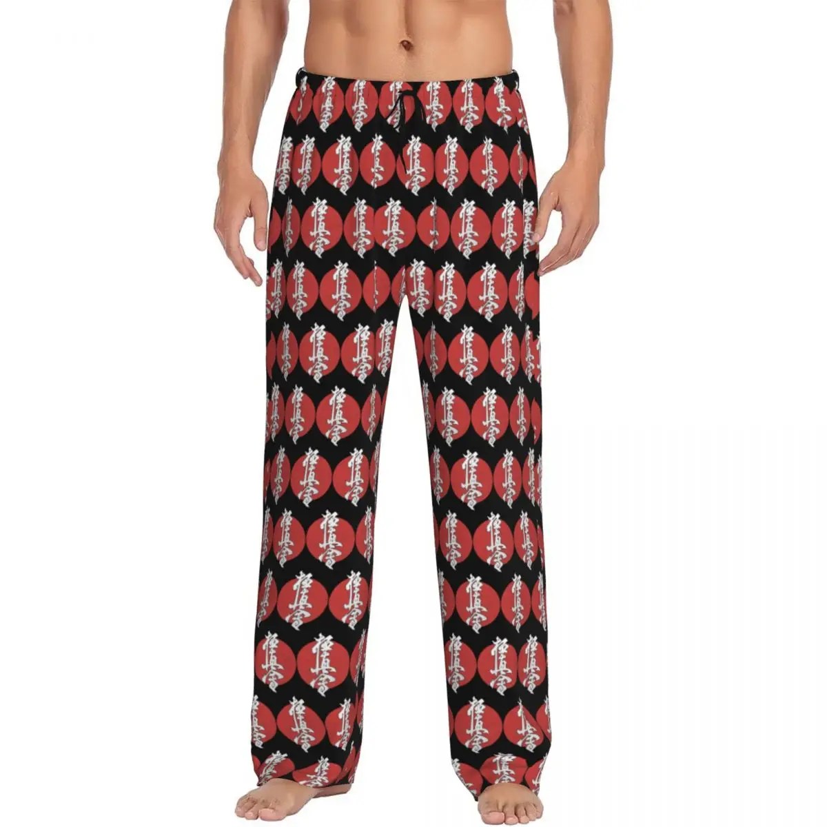 

Custom Kyokushin Karate Kanji Taijutsu Pajama Pants Men Sleepwear Sleep Lounge Bottoms with Pockets