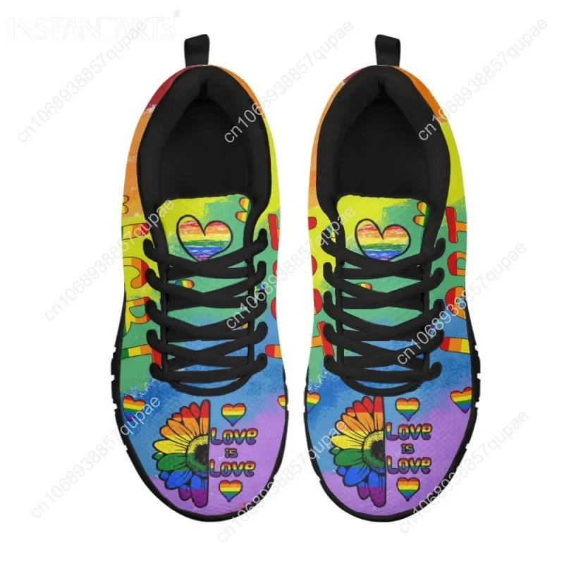 Rainbow Coloe Sunflower LGBT Design Sports Shoes Mens Womens Teenager Breathable Sneakers Casual Custom High Quality Couple Shoe