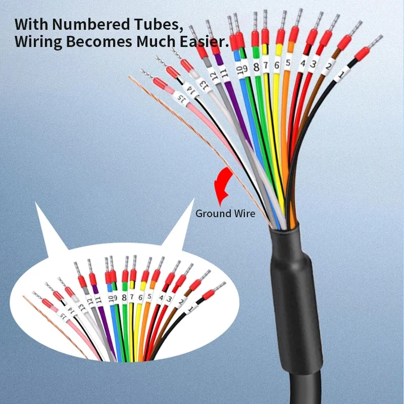 15 Pin 26AWG Serial Port Cable with Number Tube Elbow DB15 Plug Connection Wire Dual Shielded Single Male Female Head with Line