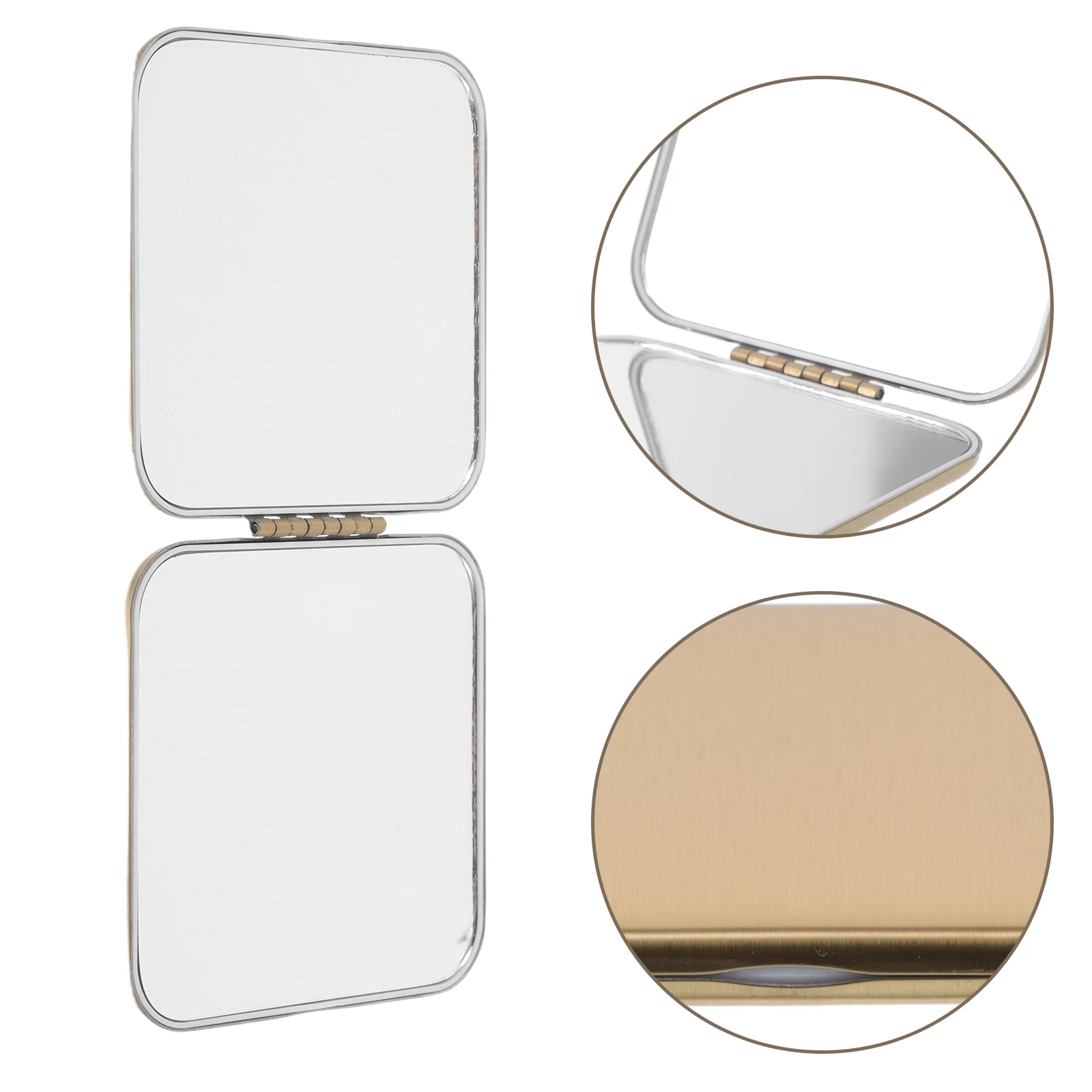 

Portable Compact Mirror For Women, Dual-Sided Magnifying Makeup Mirror, Foldable Travel Vanity Handheld Beauty Mirror, Metal