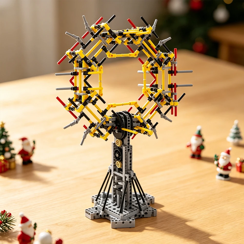 Premium MOC Building Block Set - Rotating Kaleidoscope Mechanism Ideal for STEM Learning & Creative Displays