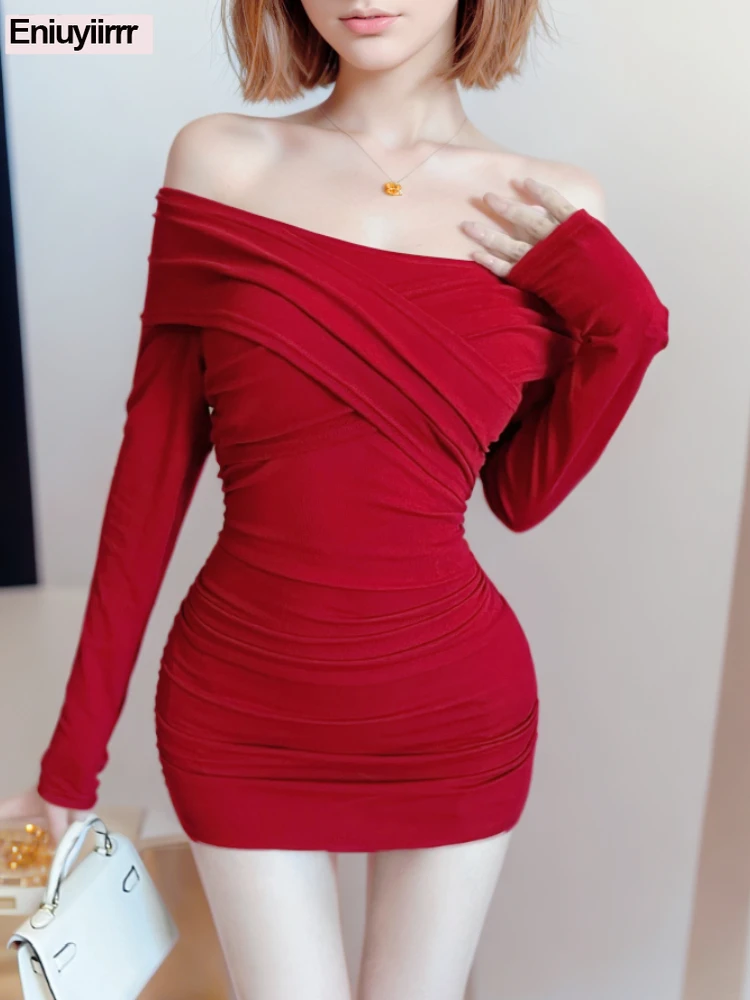 Sexy Mini Dresses Club Night Party Women A Line Slim Fitted Bodycon Bandage New Year Christmas Red Cross Sheer Mesh Dress