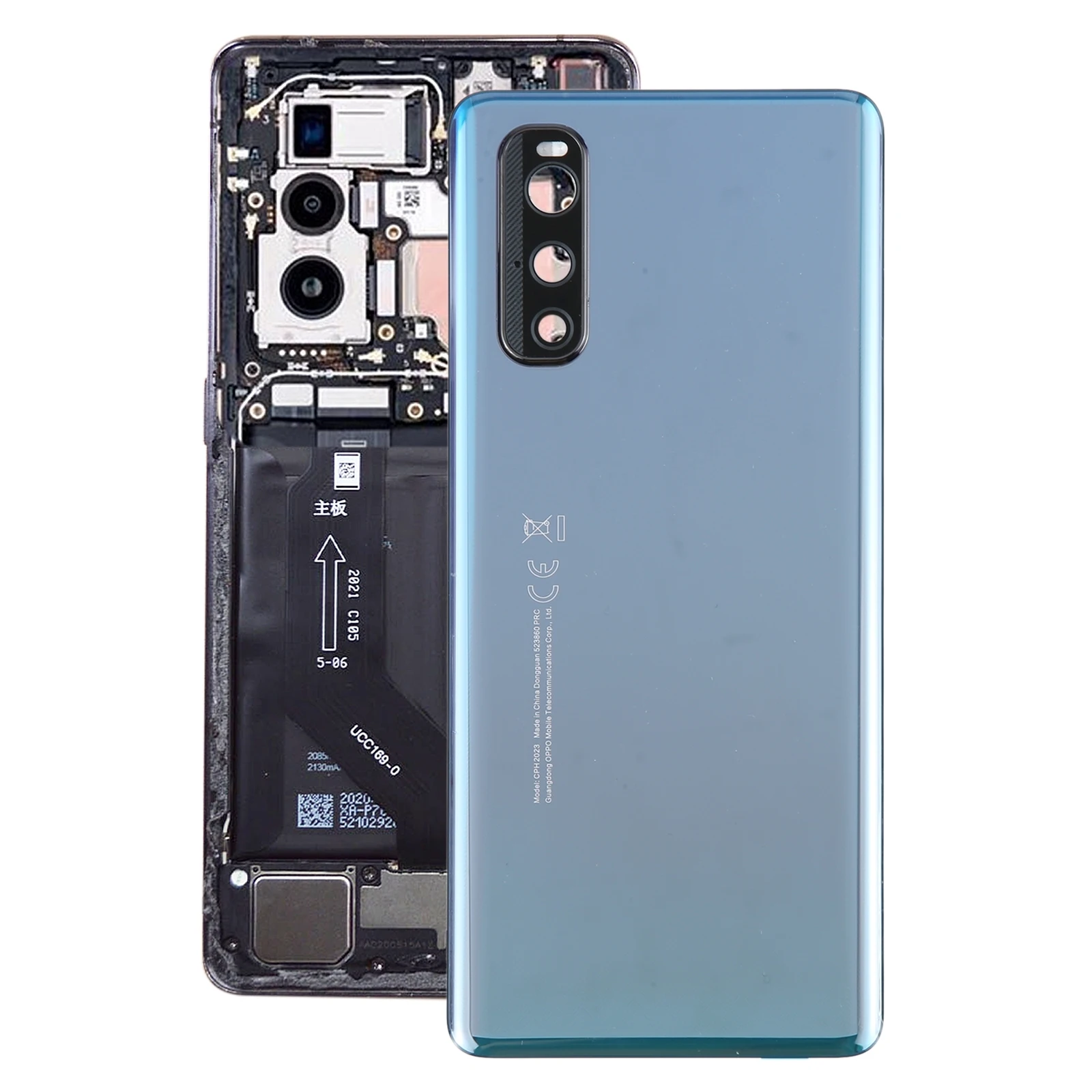 Battery Back Cover for OPPO Find X2 with Camera Lens Cover Phone Rear Housing Case Replacement