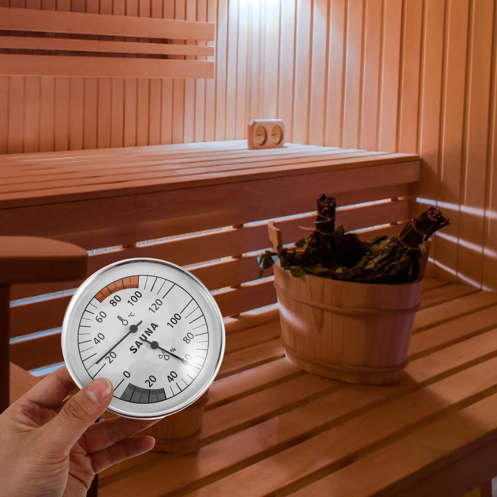 

Sauna Room Thermometer Hygrometer Multifunctional Display for Real-Time Temperature and Humidity Monitoring Indoor Sauna