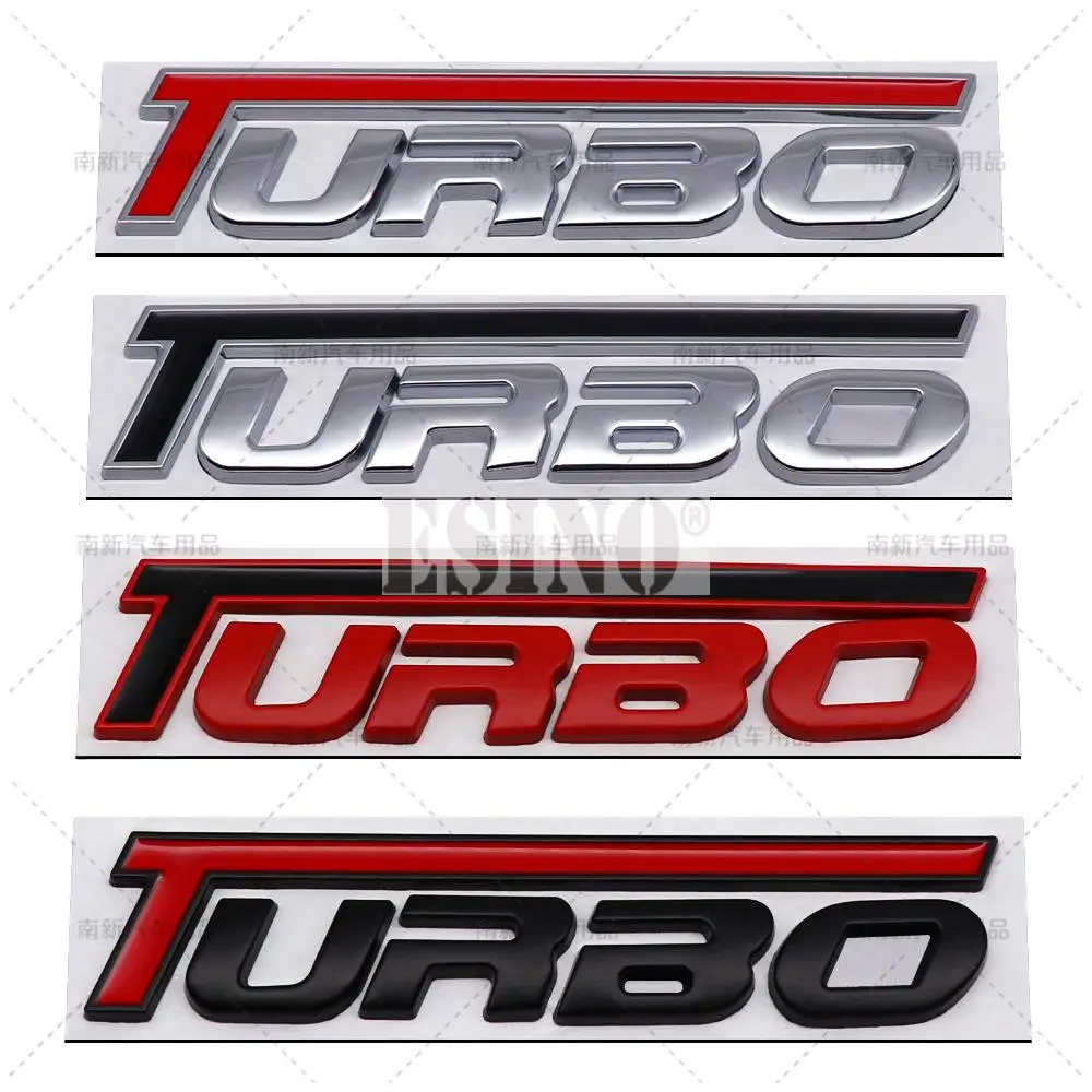 Car Styling New Design Colorful Turbo 3D Metal Zinc Alloy Universal Fender Emblem Rear Trunk Badge Sticker Decal