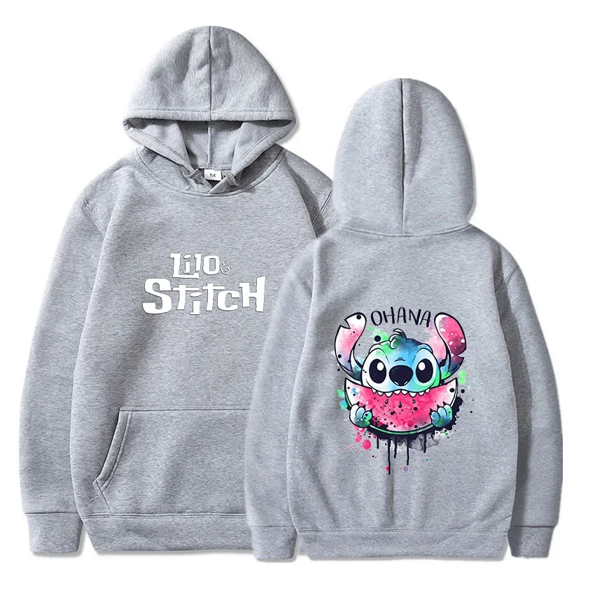 Disney Lilo Stitch Thin Hoodie Sweatshirts Men Women Autumn Casual Boys Girls Harajuku Streetwear Hoodies Pullover Tops