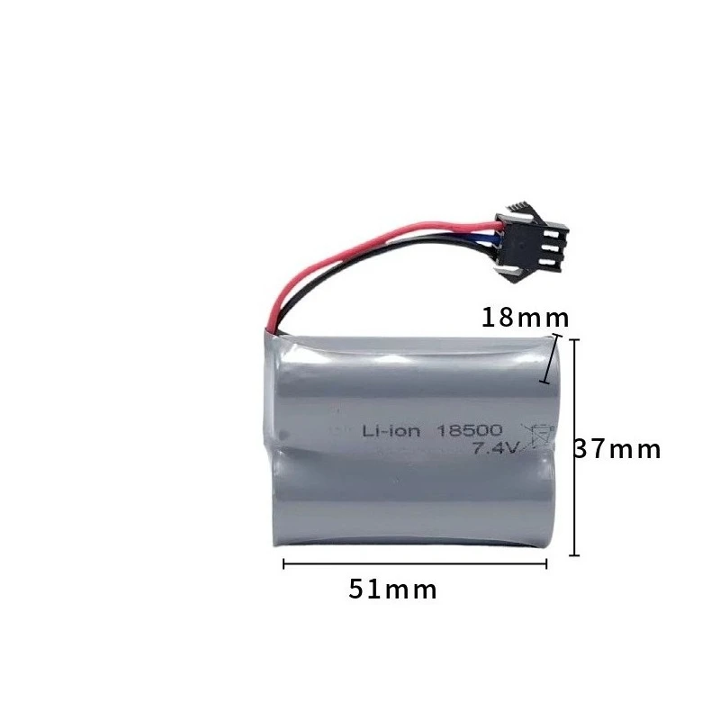 SM-4P Plug 18500 Li-ion Battery for HJ808 HJ813 HJ815 UDI 001 UDI001 HQ960 Remote Control High-speed Boat 7.4V 1200mAh Battery