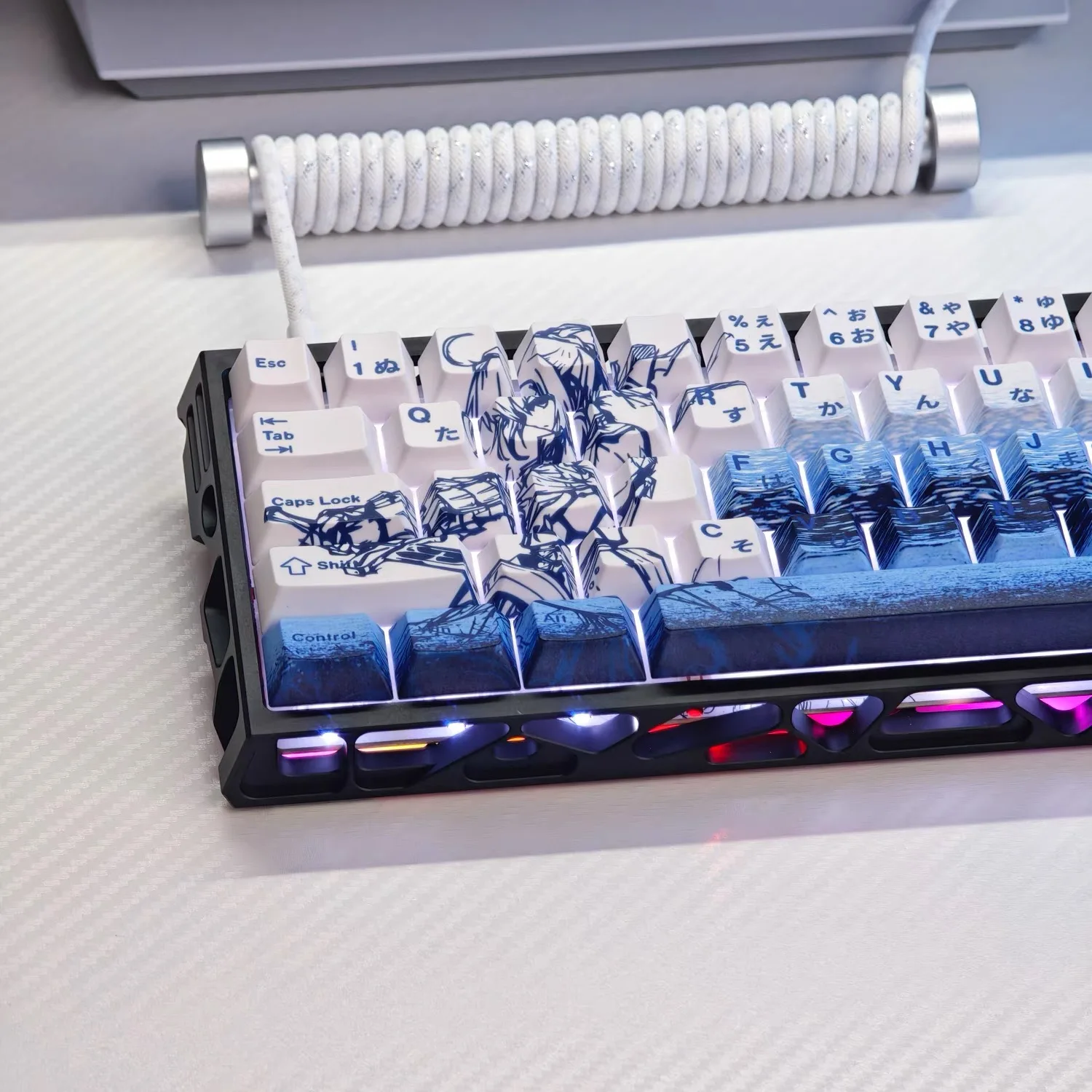 73 Keys Saber Keycaps Anime Key Cap Dye-sub Key Caps PBT Cherry Profile for Mechanical Keyboard Ace60/65/68