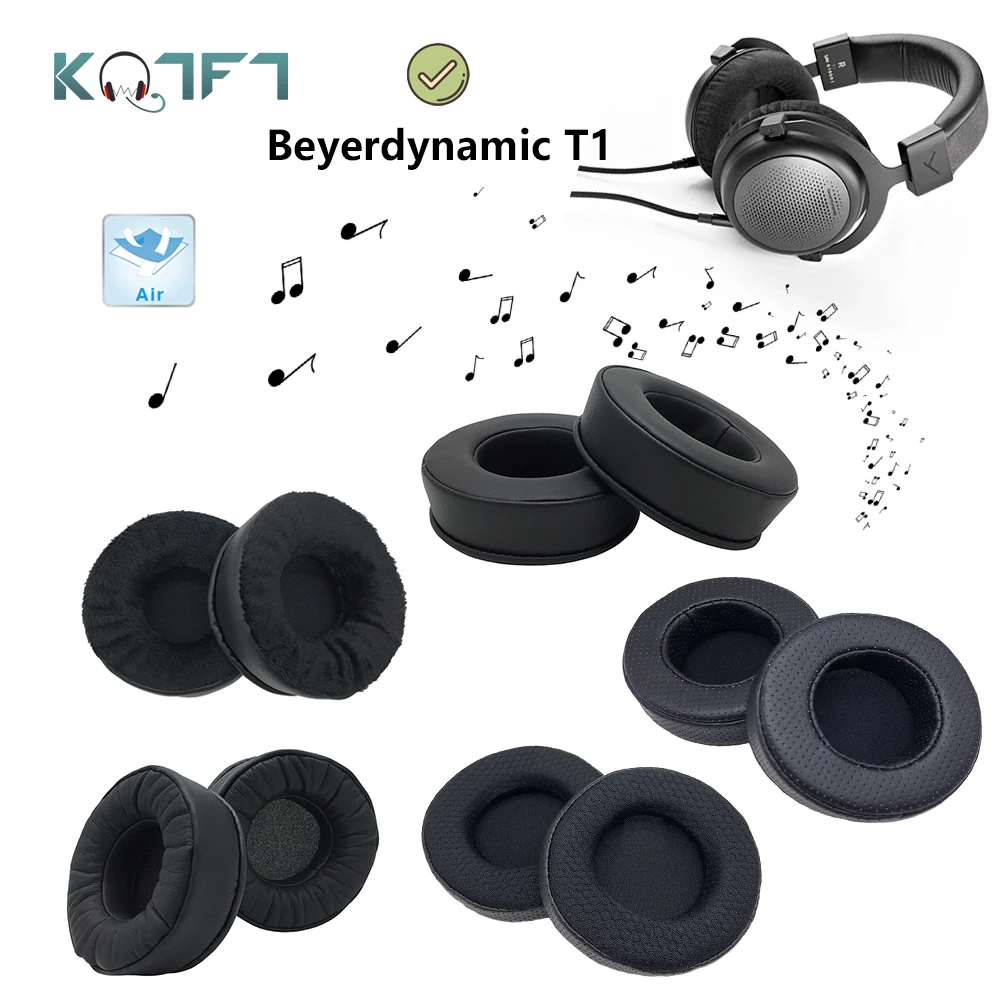 

KQTFT Protein skin Velvet Replacement EarPads for Beyerdynamic T1 Headphones Parts Earmuff Cover Cushion Cups