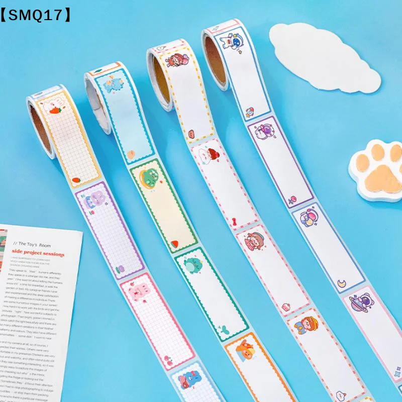 60Pcs/Roll Cartoon Name Stickers DIY Self-adhesive Handwritten Labels Cute Kindergarten Pupils Book Blank Envelope Sticker【SMQ】