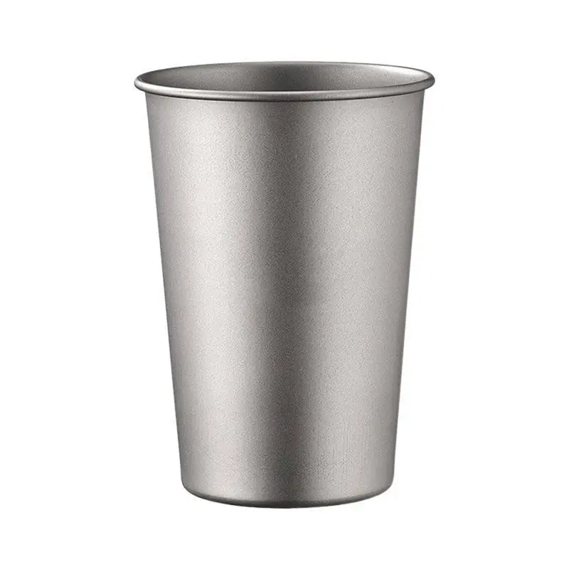 B48B-Portable Outdoor Camping Drinkware 400ML Pure Titanium Coffee Mug Single-Layer Ultralight Stackable Beer Cup Equipment