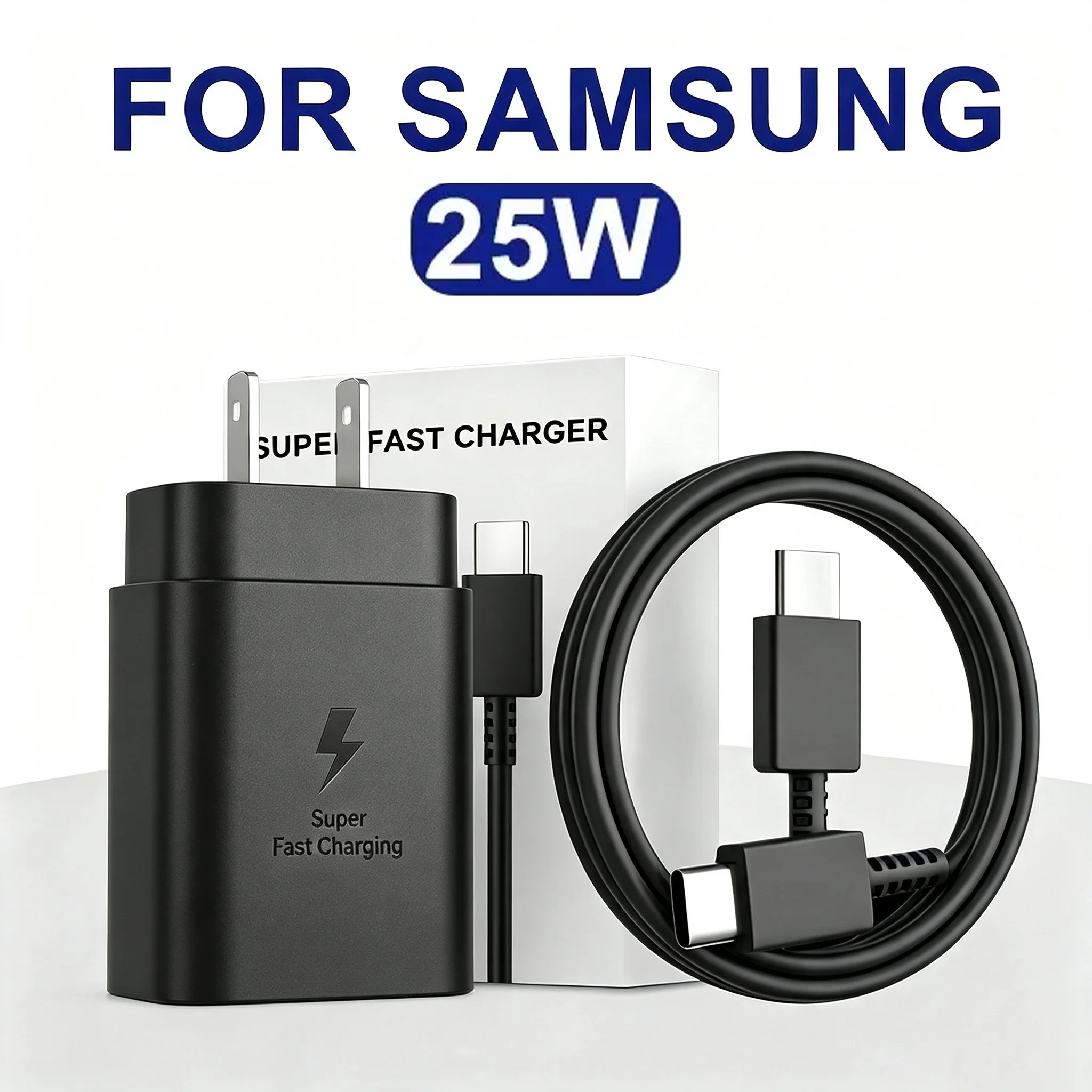 25W Super Fast Charger Power Adapter For Samsung For Galaxy S22 S21 S20 FE USB Type C Cable Note 20 A52 A71 Quick Charging