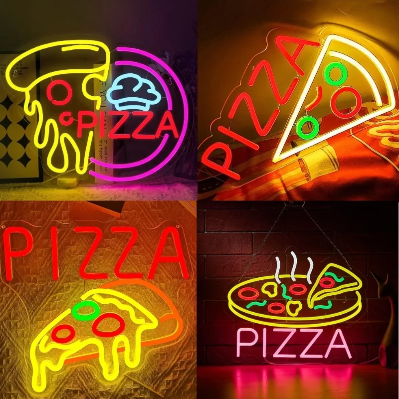 

LED Pizza Shaped Neon Sign Wall Decor Pizzaria Kitchen Restaurant Party Bar Bedroom Decorative Neon Light Wall Decor light Gift