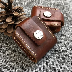 Cowhide Custom Protective Sleeve Lighter Storage Holster Genuine Leather Lighter Case  Belt Bag Handmade for Zippo Lighter Shell