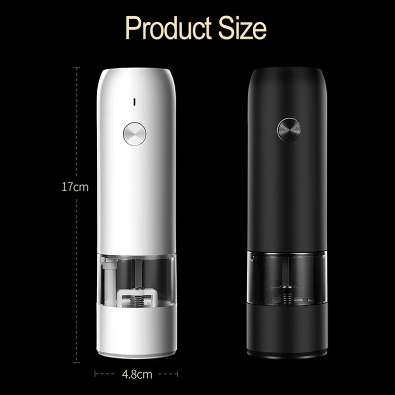 Electric Automatic Salt and Pepper Grinder Set Rechargeable With USB Gravity Spice Mill Adjustable Spices Grinder Kitchen Tools