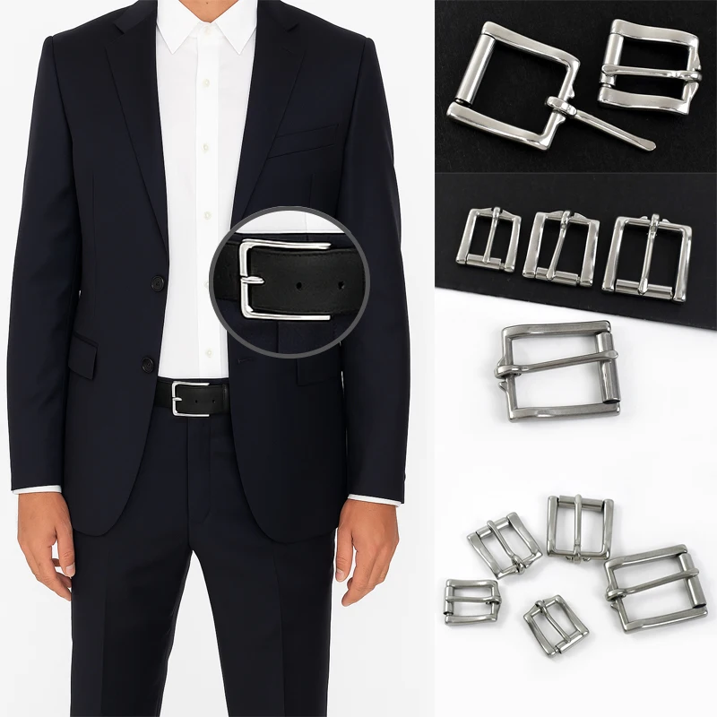 

1Pc 17-38mm Stainless Men Belt Buckles Pants Jeans Belts Pin Buckle Coat Waistband Decor Fastener Clasp DIY Hardware Accessories