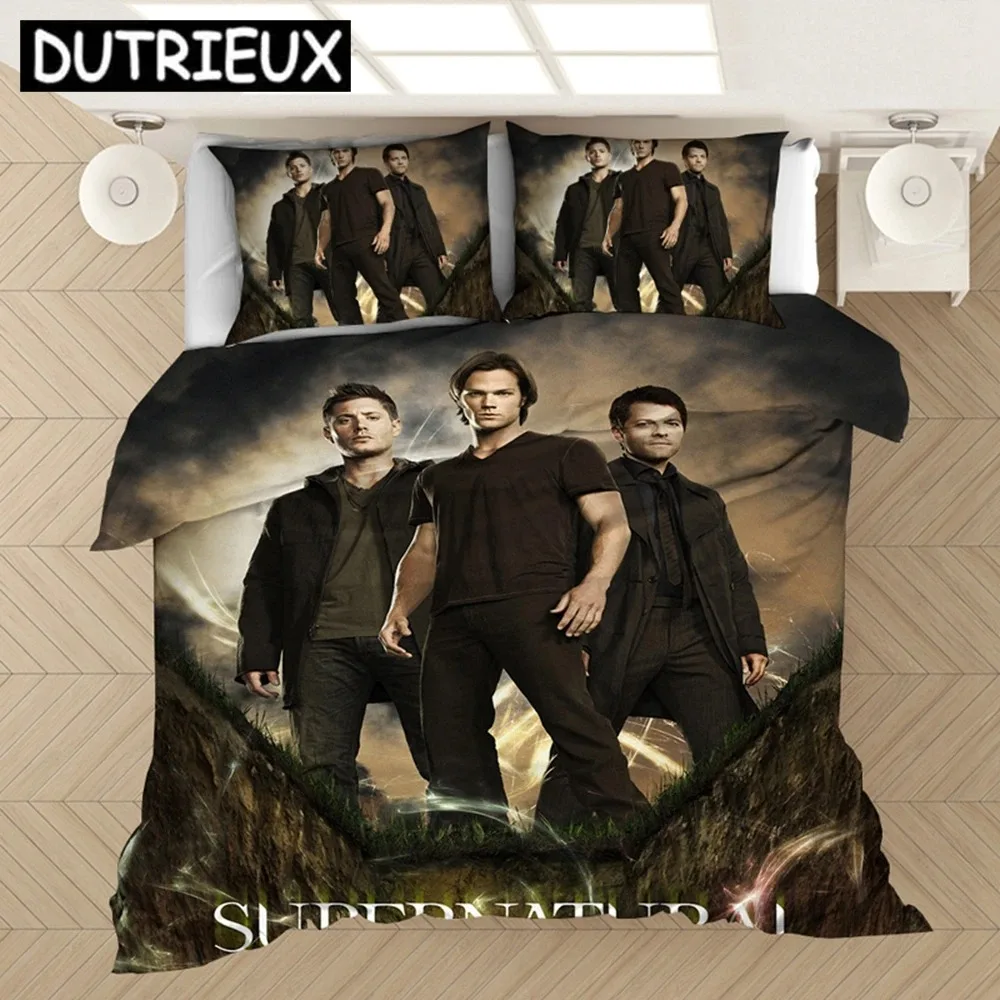 Supernatural Bedding Set Duvet Covers Supernatural TV Series Sam Dean Comforter Bedding Sets Bedclothes Bed Linen(NO Sheet)