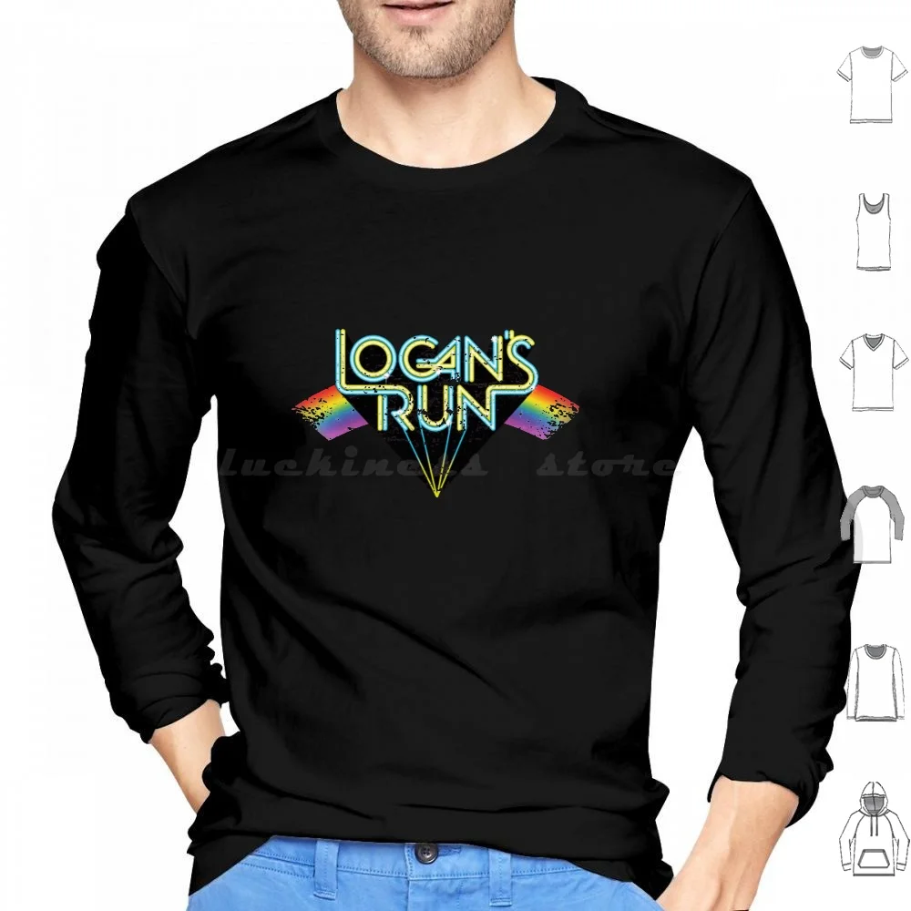 Logan'S Run Logo Hoodies Long Sleeve Logans Run Compute Dystopia Logan Movie Retro Run Sandman Scifi Utopia Jenny