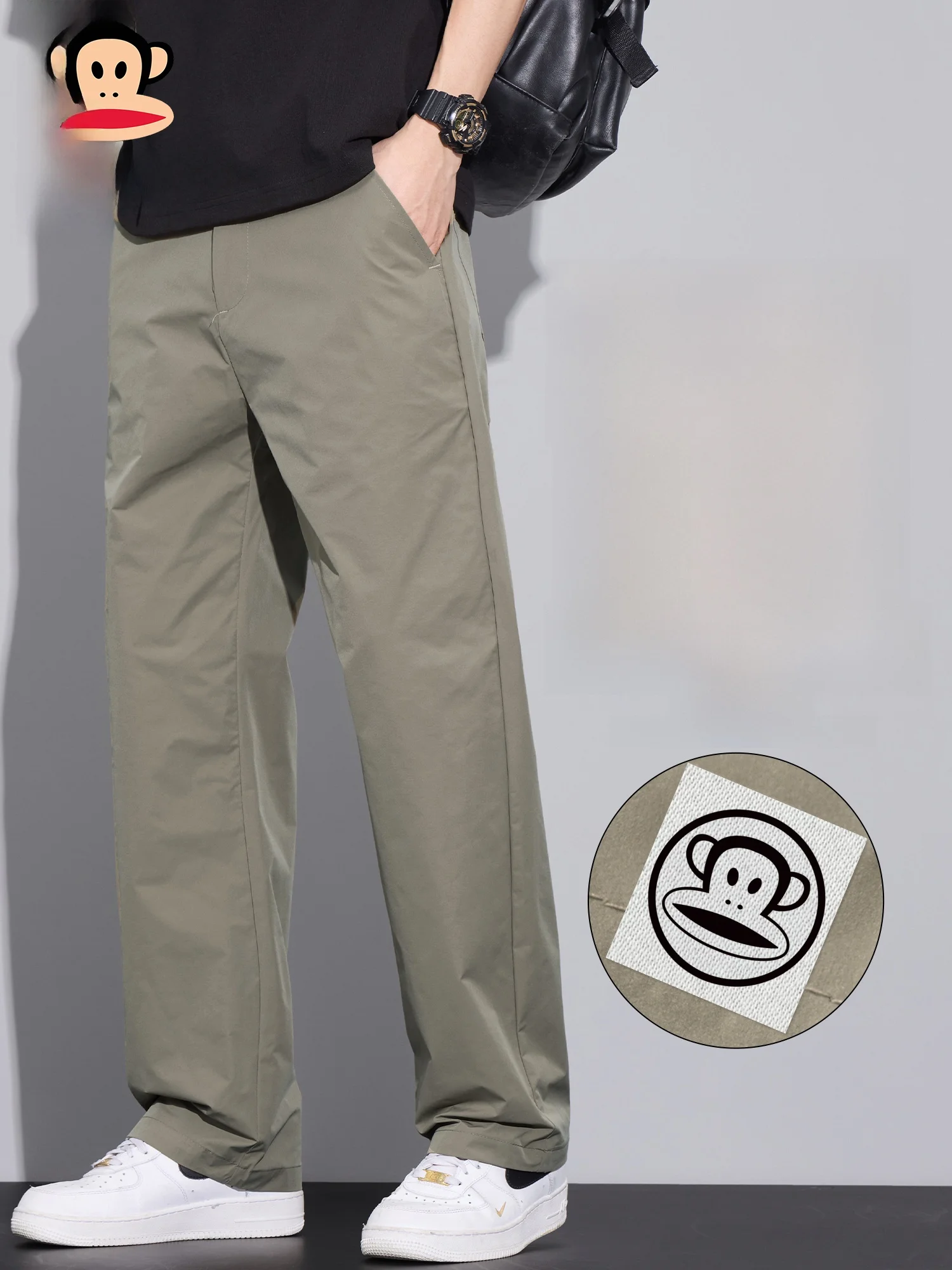 

PaulFrank American Sle Casual Pants Men Spring New Loose Straight Leg Wide Leg Long Pants Pure Color Comfortable Fit Trousers