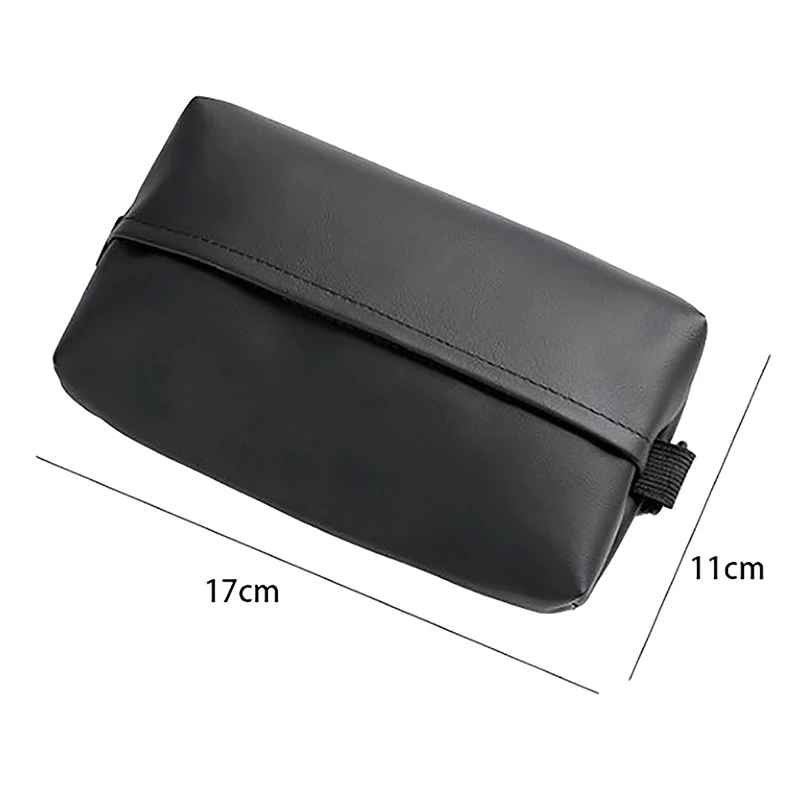 Portable Car Tissue Box Holder Leather Car Center Console Armrest Napkin Box Sun Visor Backseat Tissue Case With Fix Strap