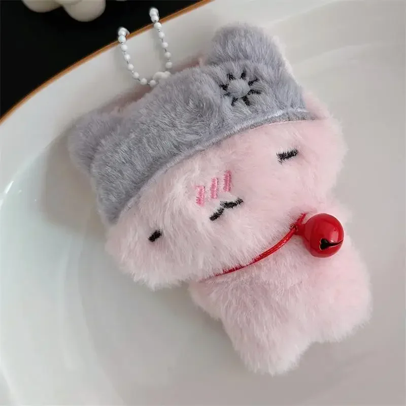 الكرتون لطيف جرس الأرنب هريرة الحيوانات صار أفخم دمية دمية محشوة المفاتيح قلادة جرلي كيرينغ حقيبة حلي معلقة الهدايا #3