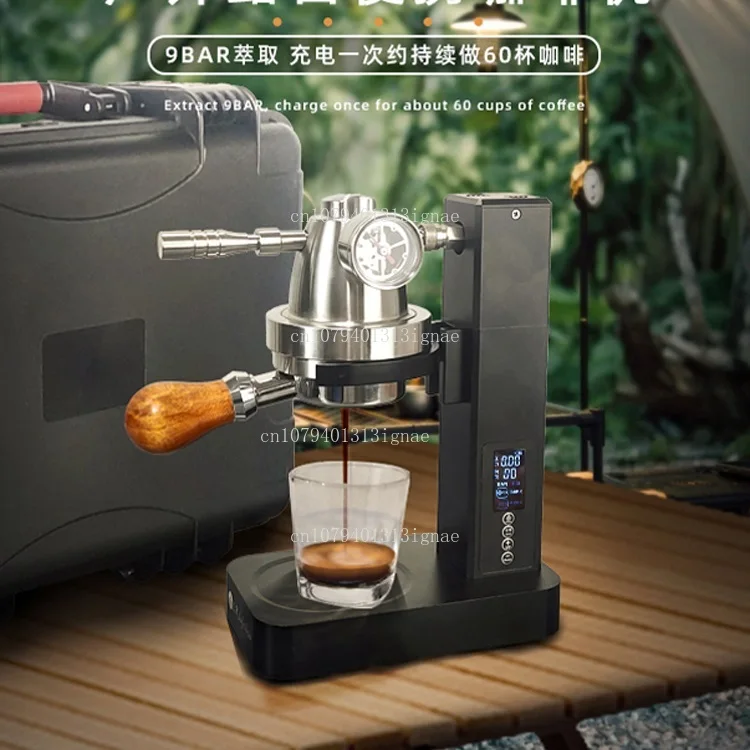 

Portable Pneumatic Espresso Maker - Rechargeable Semi-Automatic Coffee Machine for Camping, Home & Street Vending
