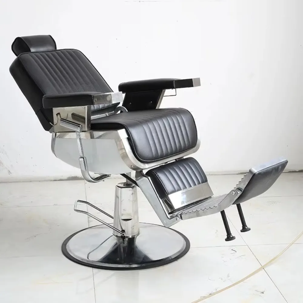 Salon Black High Quality Luxury Furniture Barber Chair Color Optional Comfortable Stainless Base for Men's Use for Sale